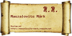Maszalovits Márk névjegykártya