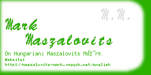 mark maszalovits business card
